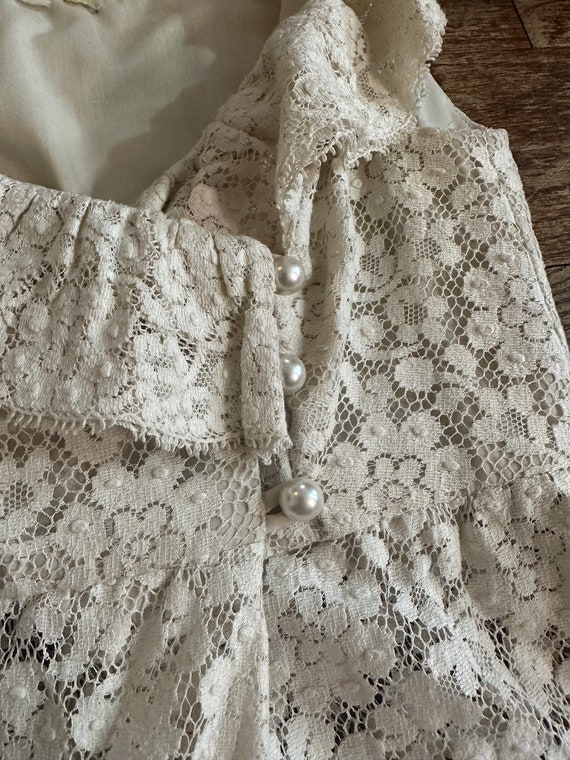 Sheer Lace Mini with Long Sleeves - Brown