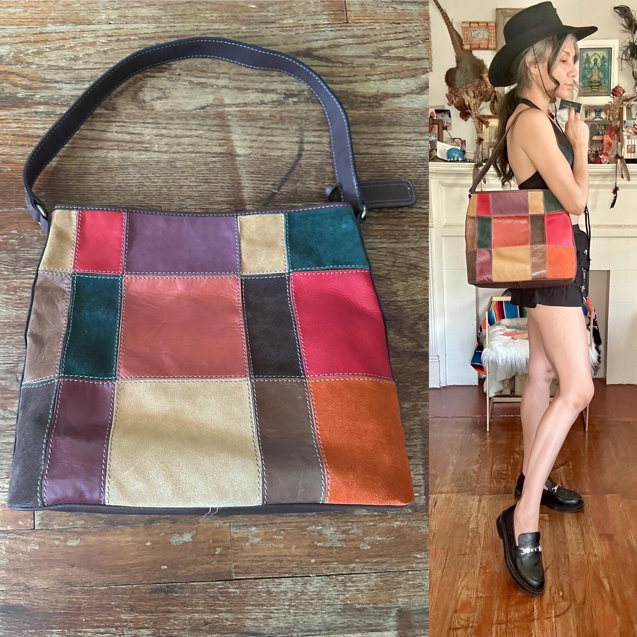 Vintage Patchwork Fossil Bag Leather - Etsy