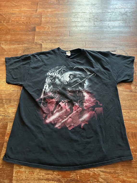 Vintage Grim Reaper Print T-shirt - image 2