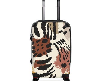 Abstract Animal Print Suitcase | Leopard Zebra Travel Luggage Cover