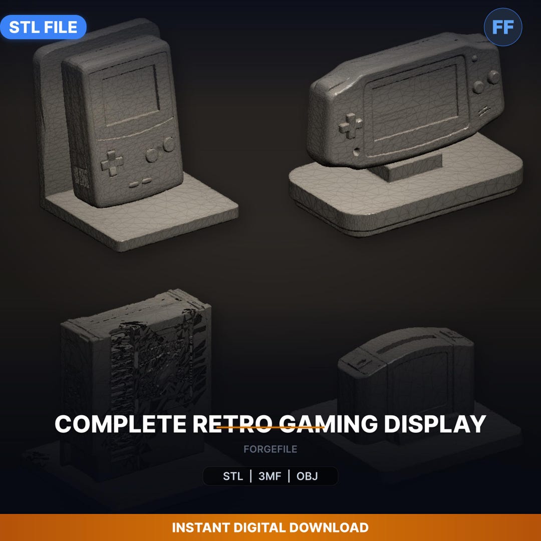 Retro Ride Stl Complete Retro Gaming Display 7-pack STL Bundle | Save 57% | 3D Print ...