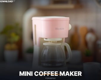 One Twelfth Scale Drip Coffee Maker, Miniature STL File | Detailed Dollhouse | 3D Print Download