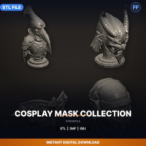 Collezione di maschere per cosplay, confezione da 5 pezzi STL / Risparmia il 39% / Download stampa 3D
