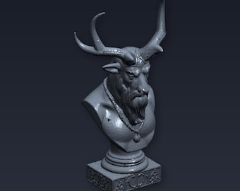 Cernunnos Horned God Bust STL File for 3D Printing | Mythology Statue | Digital Download