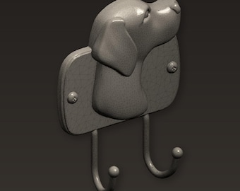 Dog Leash Wall Hook Labrador STL File for 3D Printing | Home Decor | Digital Download