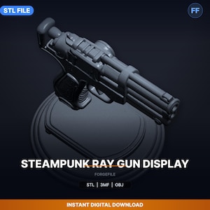 Steampunk Retro Blaster Display STL File | Display Stand | 3D Print Download