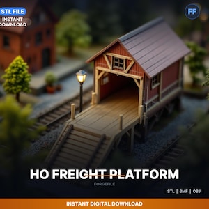 Hoスケール貨物積載プラットフォーム、鉄道STLファイル | Ho 1-87 | 3Dプリントダウンロード