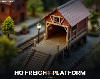 Ho Scale Freight Loading Platform, Railroad STL File | Ho 1-87 | 3D Print Download