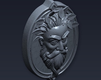 Celtic Green Man Wall Face STL File for 3D Printing | Mythology Statue | Digital Download
