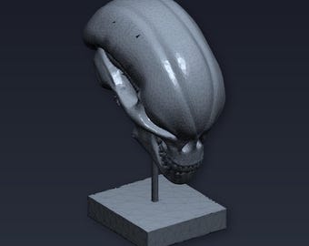 Alien Skull Specimen Display STL File for 3D Printing | Home Decor | Digital Download