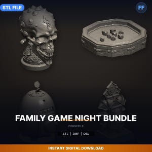 Family Game Night Bundle 5-Pack STL Bundle | Save 39% | 3D Print Download