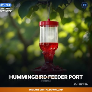 Ersatz Kolibri Feeder Blumenport, STL-Datei | Vogeltränke-Accessoire | 3D Druck Download | Digitaler Download