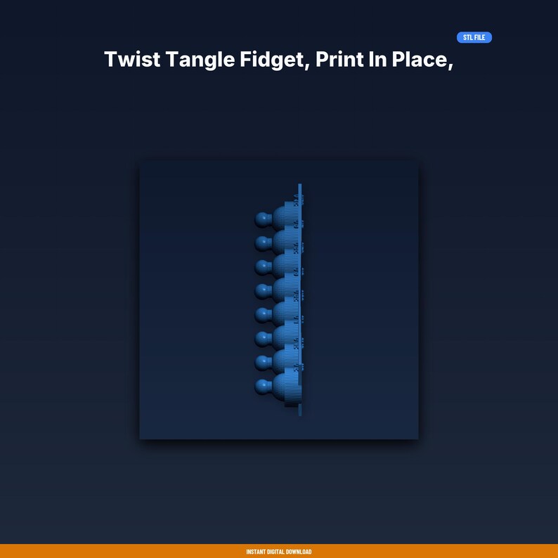Twist Tangle Fidget, Print in Place, STL File | Twisting Toy | 3D Print Download image 2