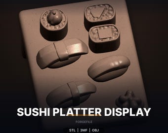 Sushischotel STL-bestand weergeven | Miniatuursushi | 3D-afdruk downloaden