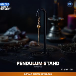 Stand For Pendulum With Hook To Hang, Spiral STL File | Display Stand | 3D Print Download