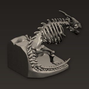 Archivo STL de la cueva del esqueleto del dragón (impresión 3D)