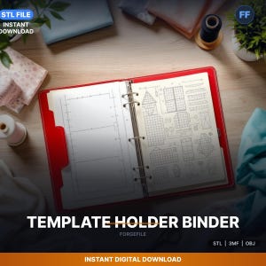 Quilting Template Storage Binder Pages, Clear STL File | Organized Patterns | 3D Print Download | Digital Download