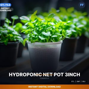 3 Inch Hydroponic Net Pot, Wide Mesh Holes, STL File | Dwc System | 3D Print Download
