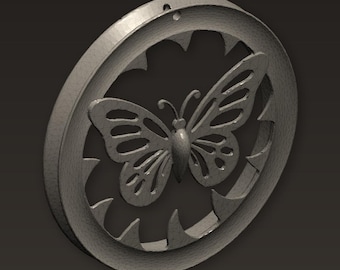 Butterfly Garden Wind Spinner STL File for 3D Printing | Home Decor | Digital Download