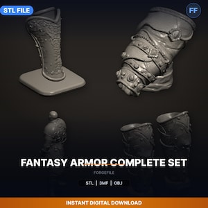 Fantasy Armor Complete Set 8-Pack STL Bundle / Risparmia il 62% / Download stampa 3D