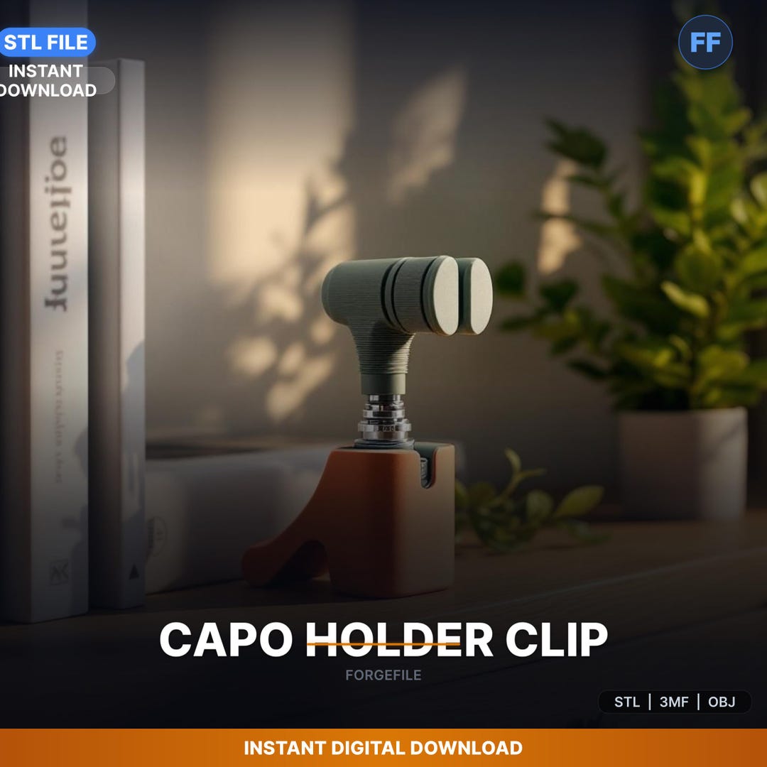 Capo Holder Clip for Headstock, Stores Capo on STL File | Mount | 3D ...