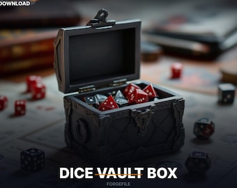 サイコロ収納用ヒンジ付き宝箱、STLファイル｜収納ボックス｜3Dプリントダウンロード