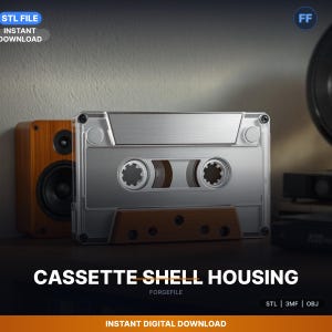 Blank Cassette Tape Shell Housing, Clear Body, STL File | Storage Box | 3D Print Download