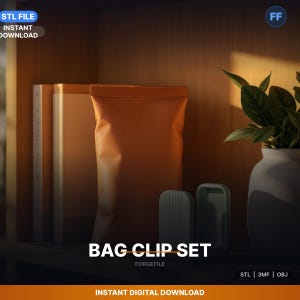 Food Bag Sealing Clips, Various Sizes, Chip STL File | Mount | 3D Print Download