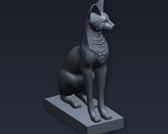 Bastet Cat Goddess Statue STL File for 3D Printing | Mythology Statue | Digital Download