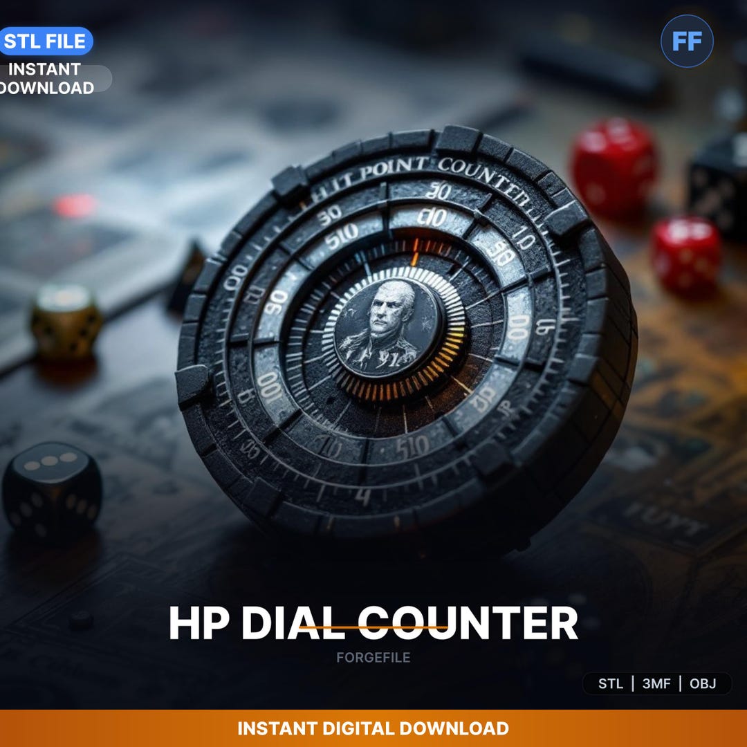 Rotating Dial Hit Point Counter, Numbers 0-99, STL File | on Front | 3D ...