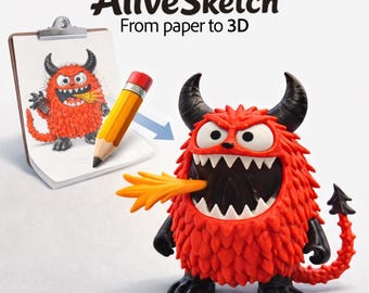 Figura 3D personalizzata da disegno – Scultura di personaggio stampata in 3D – Figurina personalizzata