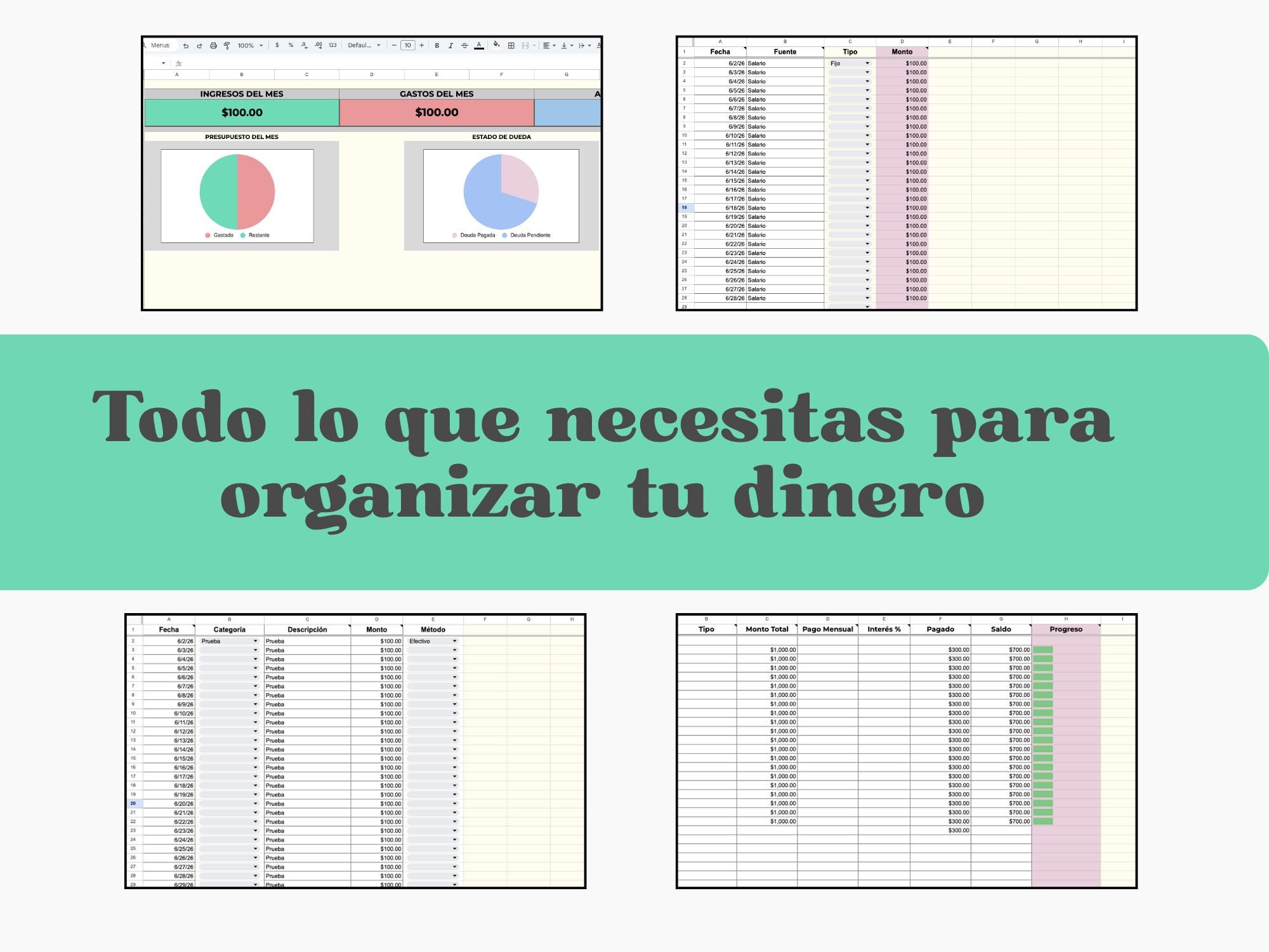Finanzas Personales En Google Sheets | Plantilla De Presupuesto Mensual ...