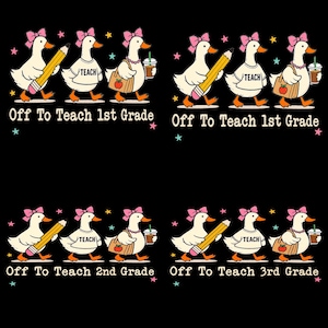Off To Teach Bundle PNG, Pre-K Teacher Png, 1st Grade Teacher, Back to School Png, Elementary Education, School Occupation Sublimation