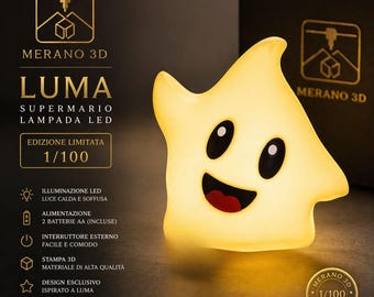 Luma-Inspired LED Star Lamp | 3D Printed Night Light | Numbered | Handcrafted Gamer Gift Idea | Limited Edition by MERANO3D (Max 100)