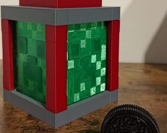 Minecraft Green Lamp | Decorative Lantern with LED Light | Gaming Desk Decor | Gamer Gift Idea | MERANO3D Project