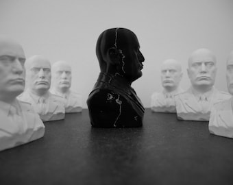NERO ASSOLUTO™ Mussolini Busto Storico Benito Amilcare Andrea Scultura da Collezione DUX Edizione Limitata Numerata MERANO3D