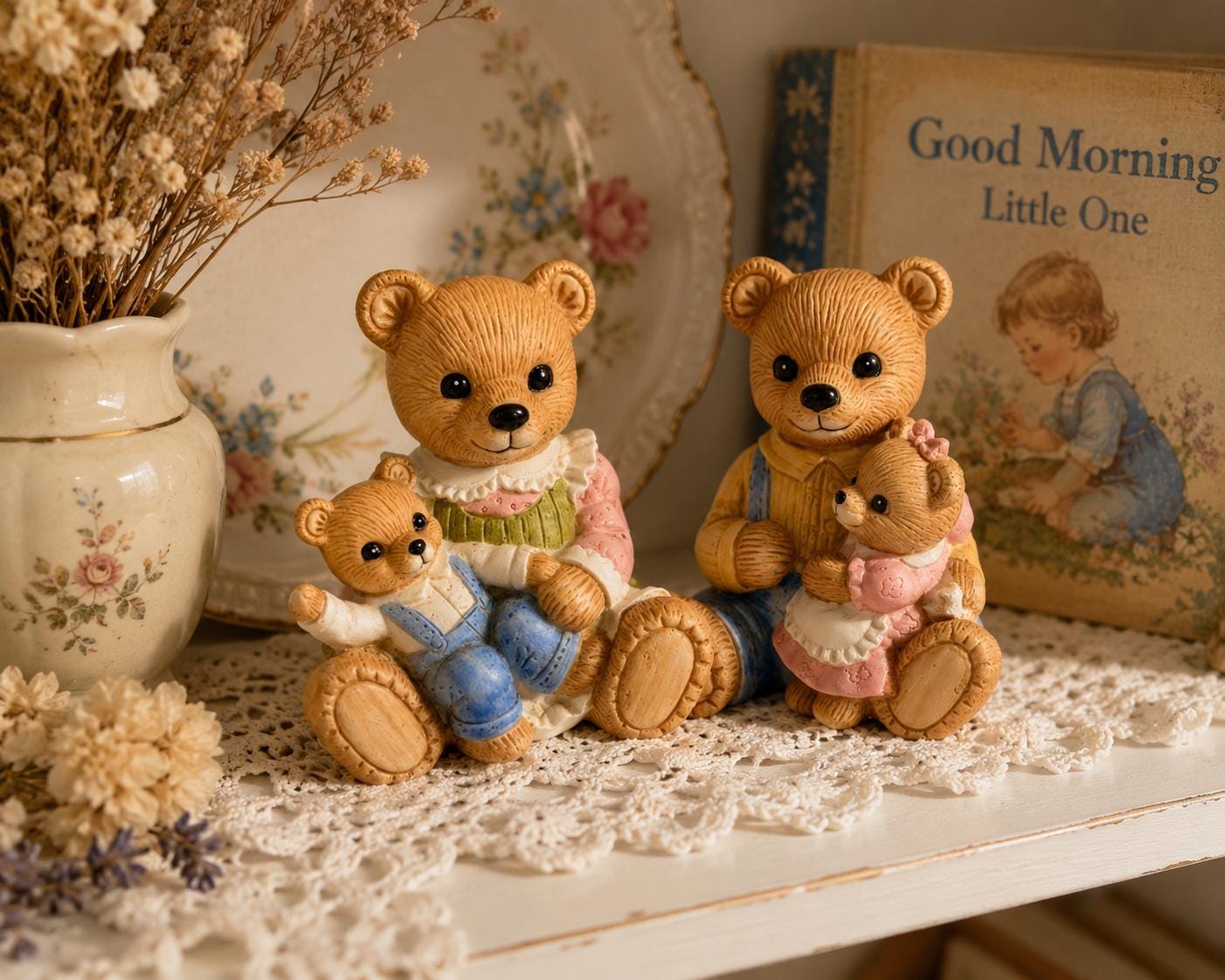 Vintage teddy bear porcelain figurines - Etsy 日本