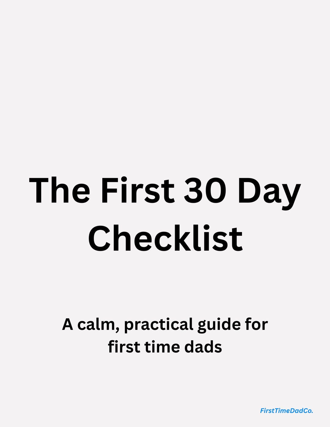 First 30 Days Checklist for First-time Dads | Printable PDF - Etsy