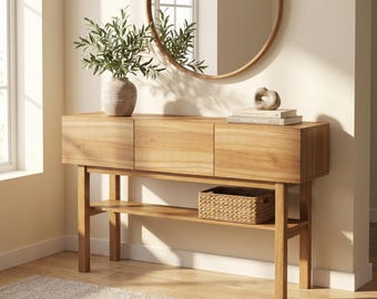 Rustic Console Table Farmhouse Entryway Furniture Hallway Accent Piece Sofa Table Storage Drawer Organizer Shelf Living Room Sideboard