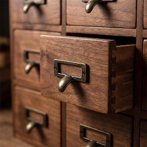 Wooden Apothecary Cabinet Spice Organizer Drawer Herb Storage Small Jewelry Box Kitchen Counter Tea Holder Craft Supply Desktop Sorter Multi image 11