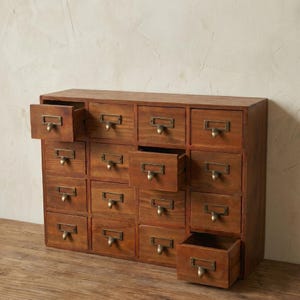 Wooden Apothecary Cabinet Spice Organizer Drawer Herb Storage Small Jewelry Box Kitchen Counter Tea Holder Craft Supply Desktop Sorter Multi image 10