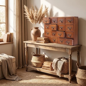 Wooden Apothecary Cabinet Spice Organizer Drawer Herb Storage Small Jewelry Box Kitchen Counter Tea Holder Craft Supply Desktop Sorter Multi image 9