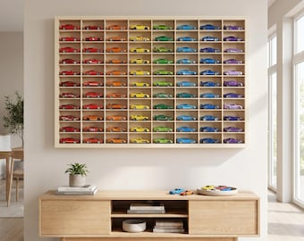 Hot Wheels Shelf Display Case Wood Diecast Storage Matchbox Toy Car Collector Gift Man Cave Wall Organizer 1 64 Scale Model Holder Garage