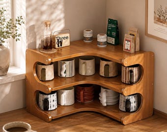 Bamboo Corner Shelf Desk Organizer Wooden Desktop Storage Rack Office Supply Holder Workspace Plant Display Tiered Book Stand Study Area
