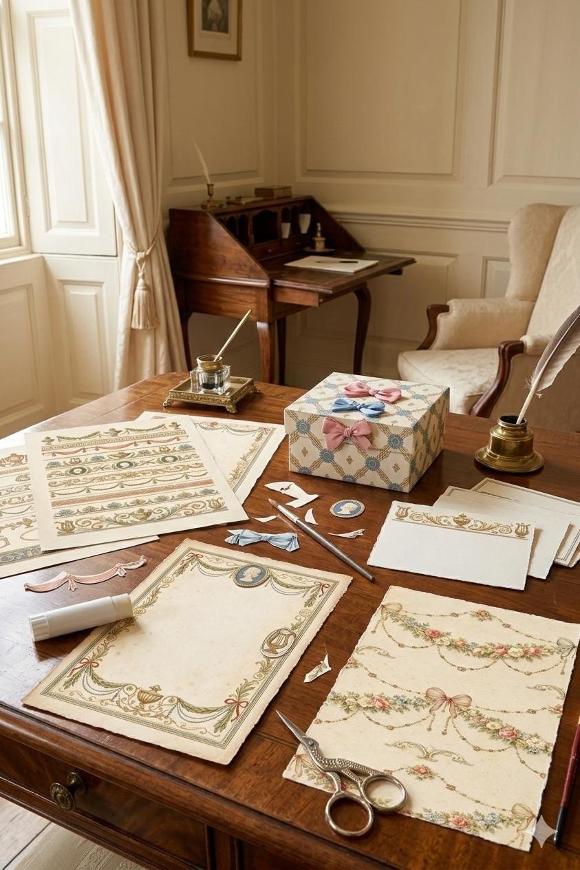 Regency Paper Regency Era Mega Bundle – Stationery, Borders, Junk Journal Papers ...
