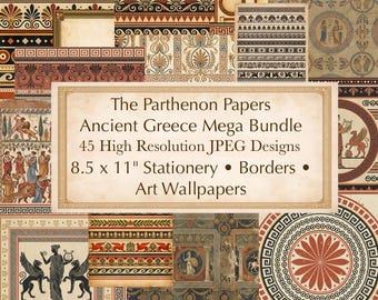 Altgriechisch Mega Bundle – Briefpapier, Bordüren, Junk Journal Papiere (Digitaler Download)