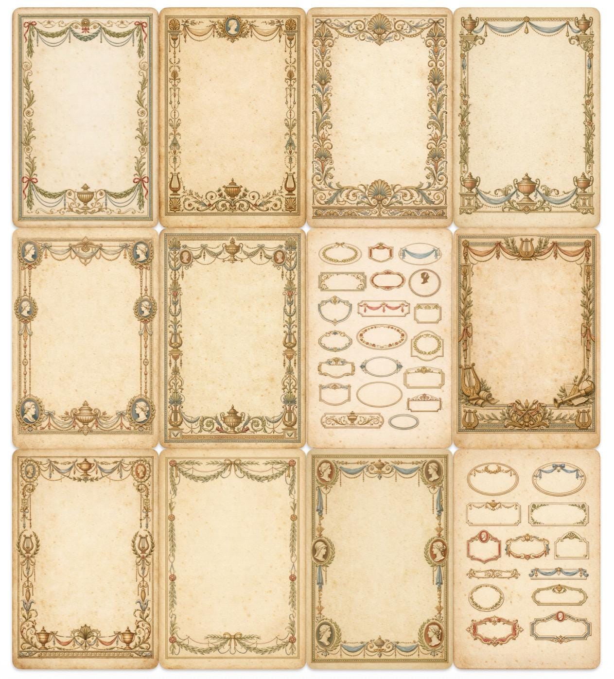 Regency Paper Regency Era Mega Bundle – Stationery, Borders, Junk Journal Papers ...