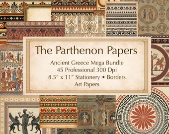Ancient Greek Mega Bundle – Stationery, Borders, Junk Journal Papers (Digital Download)