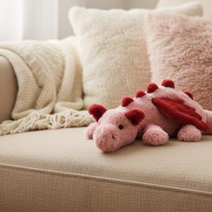 Cute Plush Dragon Keychain, Soft Pink Plush Toy Pendant for Bags, Cars & Gifts