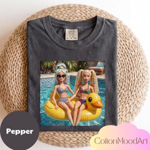 Dolls Duck Float Pool Shirt, Summer Vacation Girls Graphic Tee